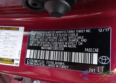 2018 Toyota C-Hr Xle Premium from USA, damaged, VIN NMTKHMBX3JR053338